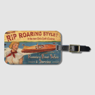 Etiqueta De Bagagem Vintage Chris Artesanato Wood Boat Advertisement
