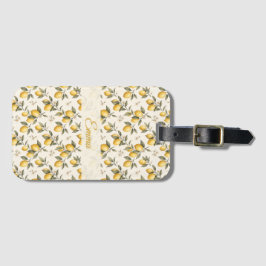 Etiqueta De Bagagem Vintage Flor de Limão – Cítrico Botânico Elegante