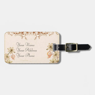 Etiqueta De Bagagem Vintage Flowers Wedding