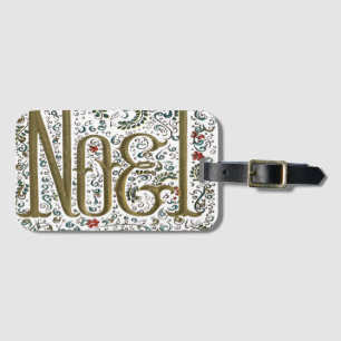Etiqueta De Bagagem vintage frenage christmas poinsettia joyeux noel