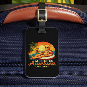 Etiqueta De Bagagem Vintage Funny Trump América Golfo 2025