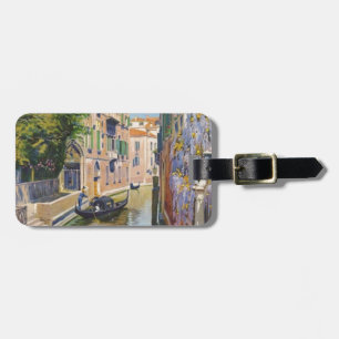 Etiqueta De Bagagem Vintage Grande Canal Gondolas Veneice Itália Viage