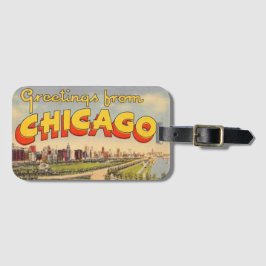 Etiqueta De Bagagem Vintage Greeting from Chicago 