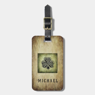 Etiqueta De Bagagem Vintage grundge Irish luck shamrock