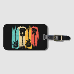 Etiqueta De Bagagem Vintage Guitar Gift For Men Women Music Banda Guit