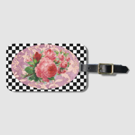 Etiqueta De Bagagem Vintage Harlequin - Rosas Rosa