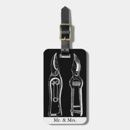 Etiqueta De Bagagem Vintage Illustration Gardening Tools Pruners Tag 2