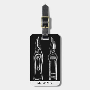 Etiqueta De Bagagem Vintage Illustration Gardening Tools Pruners Tag 2