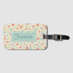 Etiqueta De Bagagem Vintage Light Primavera Bonito Floral Personalizad