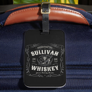 Etiqueta De Bagagem Vintage Liquor ADD NAME Old Grim Reaper Whiskey