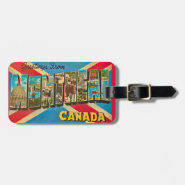 Etiqueta De Bagagem Vintage Montreal Canada Luggage Tag