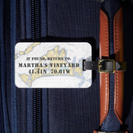 Etiqueta De Bagagem Vintage náutica: Vineyard da Martha