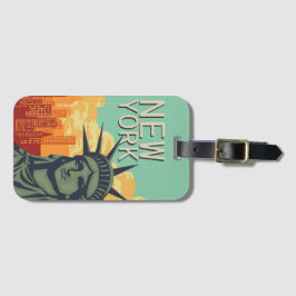 Etiqueta De Bagagem Vintage NEW YORK Skyline Estátua da Liberdade