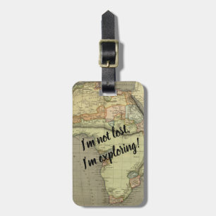 Etiqueta De Bagagem Vintage Old World Map Wanderlust Cote Bagagem