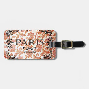 Etiqueta De Bagagem Vintage Paris Damask