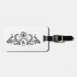 Etiqueta De Bagagem Vintage Peacocks Monograma