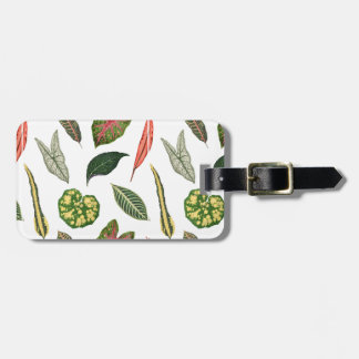 Etiqueta De Bagagem Vintage Plant Leaf Print Luggage Tag - White