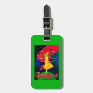 Etiqueta De Bagagem Vintage PosterEurope da bicicleta de Peugeot