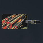 Etiqueta De Bagagem Vintage Science Fiction Roket Ship by Space Stars<br><div class="desc">Ilustração de safra futurista e imagem de ficção científica de planetas. Um clássico design de ficção científica em quadrinhos retrô,  do futuro,  com um viagem e um foguete de transporte viajando pelo espaço através das estrelas e da lua no caminho de volta à Terra.</div>