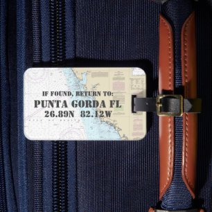 Etiqueta De Bagagem Vintage Southwest Flórida Náutica