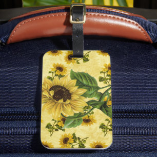 Etiqueta De Bagagem Vintage Sunflower
