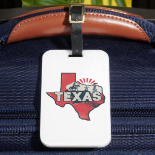 Etiqueta De Bagagem Vintage Texas USA Map