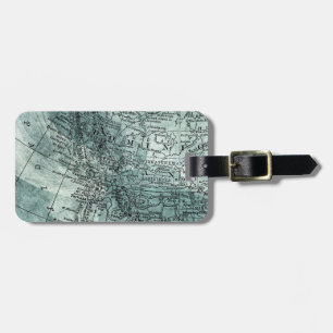 Etiqueta De Bagagem Vintage Vancouver Mapa da Costa do Pacífico Canadá