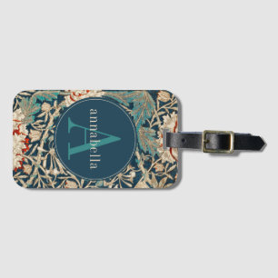 Etiqueta De Bagagem Vintage William Morris Tapeçaria Monograma