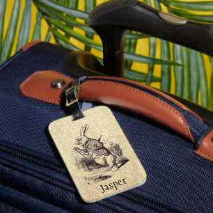 Etiqueta De Bagagem Vintage Wonderland Rabbit Personalizado