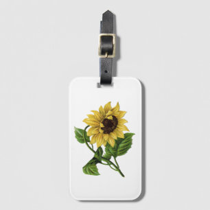 Etiqueta De Bagagem Vintage Yellow Sunflower