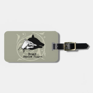 Etiqueta De Bagagem Vintagem da Mão de Faneca da Sombra do Urso