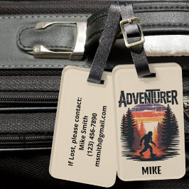 Etiqueta De Bagagem Vintagem de Floresta Engraçada Engraçada Big Foot 