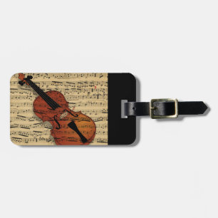 Etiqueta De Bagagem Violin Vintage Music