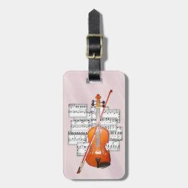 Etiqueta De Bagagem Violino na Marca de Bagagem de Música