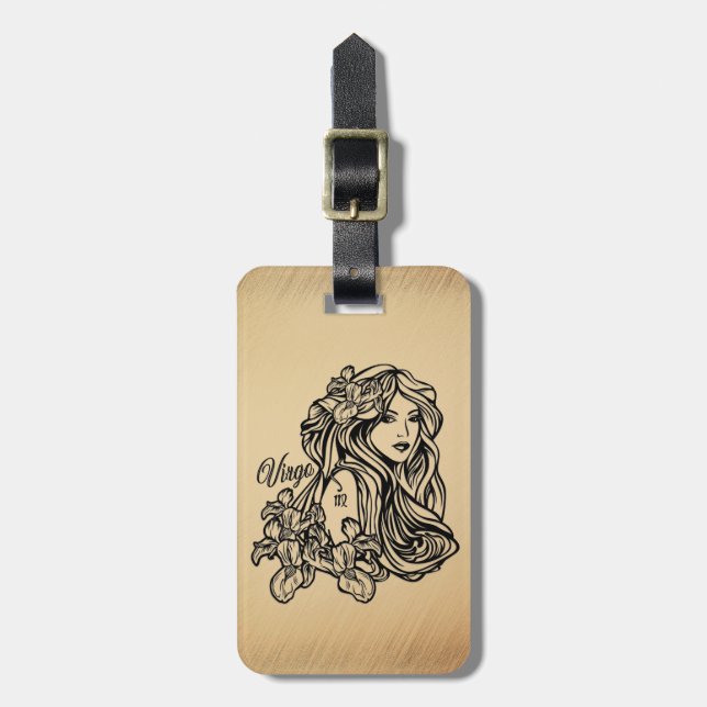 Etiqueta De Bagagem Virgo Zodiac Anônimo (Frente Vertical)