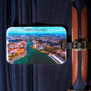 Etiqueta De Bagagem Visão Panorama da República Dominicana de Santo Do