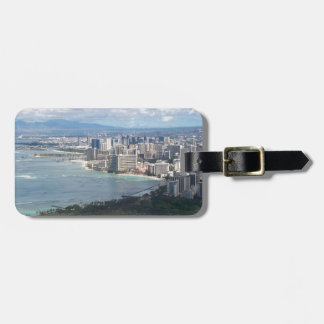 ETIQUETA DE BAGAGEM VISTA DA CABEÇA OAHU DO DIAMANTE, HAVAÍ