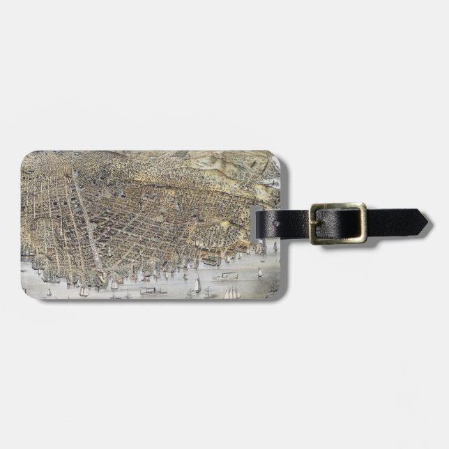 Etiqueta De Bagagem Vista de San Francisco, 1878 (Frente Horizontal)