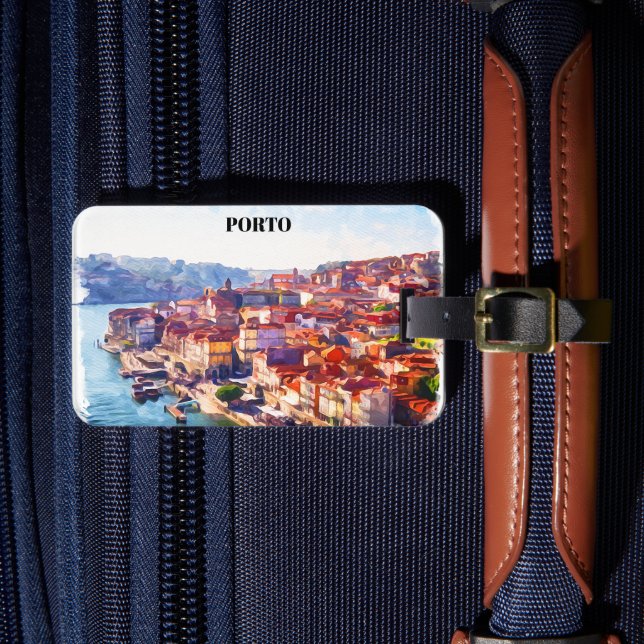 Etiqueta De Bagagem Vista Panorama Porto Portugal (Frente Insitu 4)