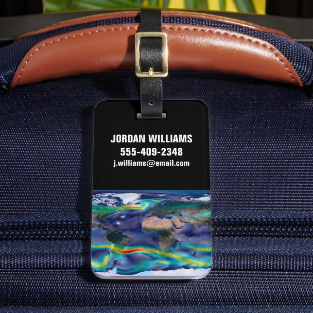 Etiqueta De Bagagem Visualização De Ventos Globais. (Frente Insitu 2)