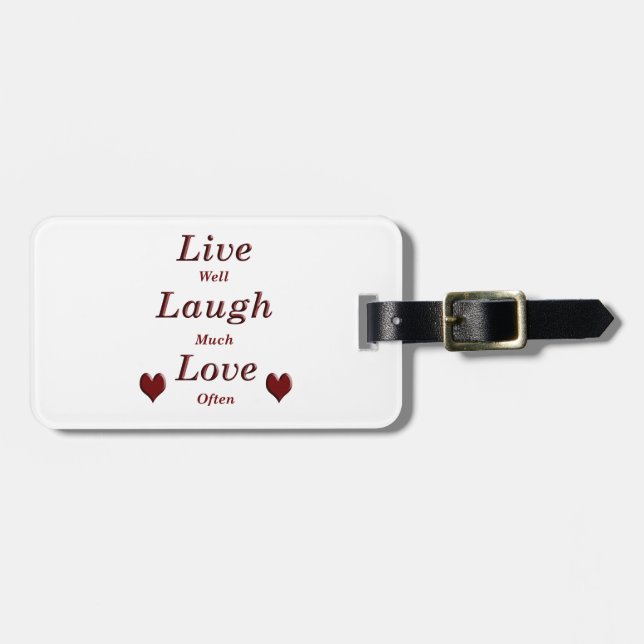 Etiqueta De Bagagem Vive o amor do riso (Frente Horizontal)