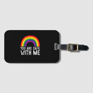 Etiqueta De Bagagem Você Está Seguro Comigo Mês do Orgulho LGBTQ Arco-