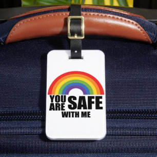 Etiqueta De Bagagem Você Está Seguro Comigo Orgulho Arco-Íris LGBTQ