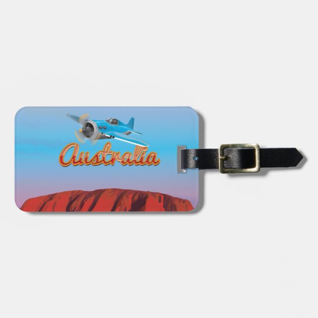 Etiqueta De Bagagem Voe Para a Austrália (Frente Horizontal)