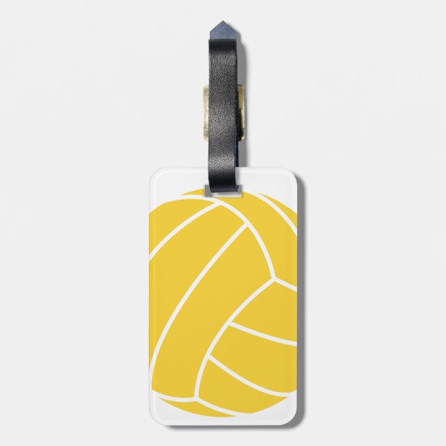 Etiqueta De Bagagem Voleibol amarelo âmbar (Traseira Vertical)