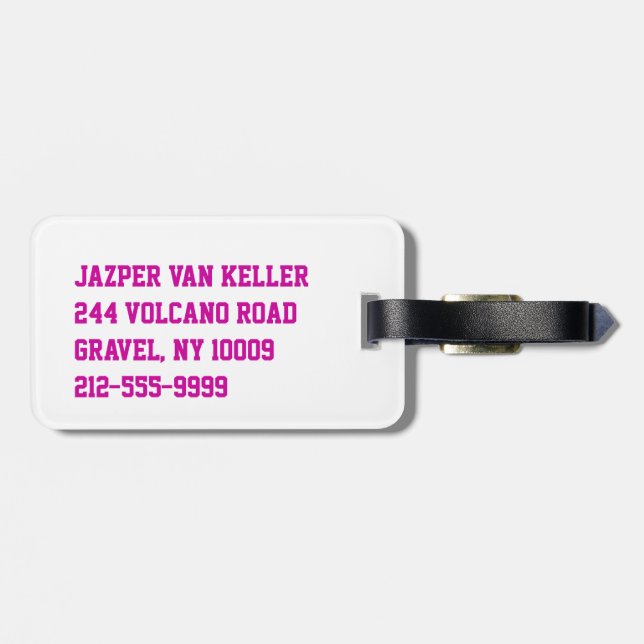 Etiqueta De Bagagem Voleibol de Waterboy a rosa (Traseira Horizontal)