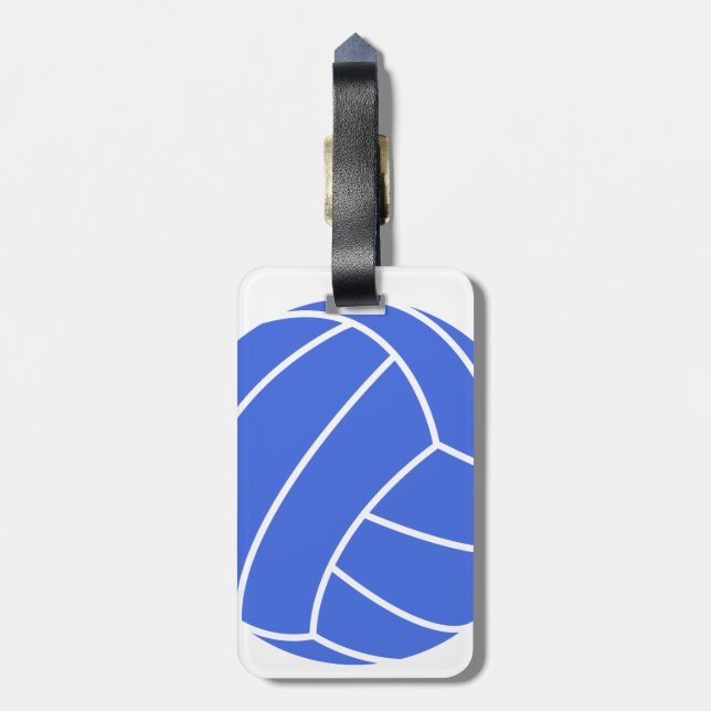 Etiqueta De Bagagem Voleibol Real Azul e Branco (Traseira Vertical)