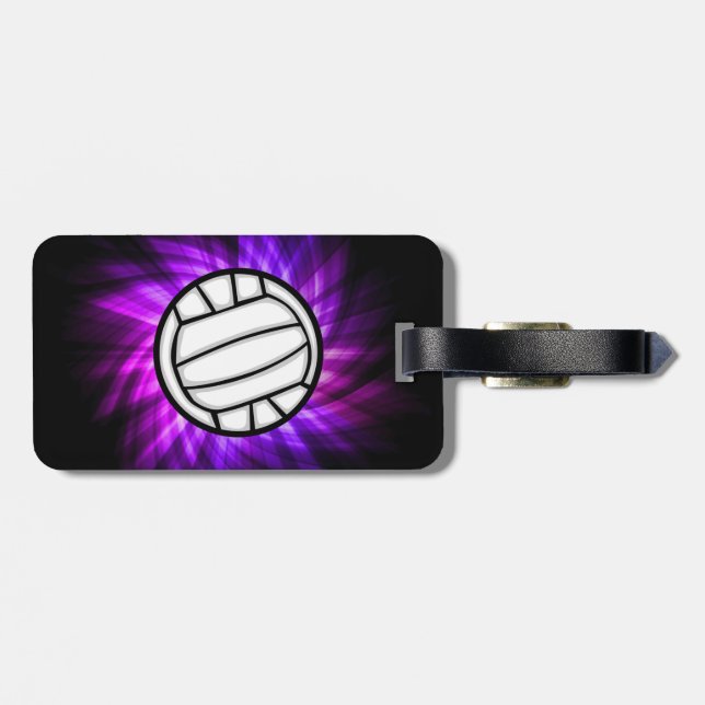 Etiqueta De Bagagem Voleibol Roxo (Traseira Horizontal)