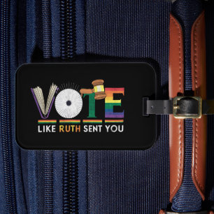 Etiqueta De Bagagem Vote Como Ruth Enviou Você Gavel Feministas Lgbt O