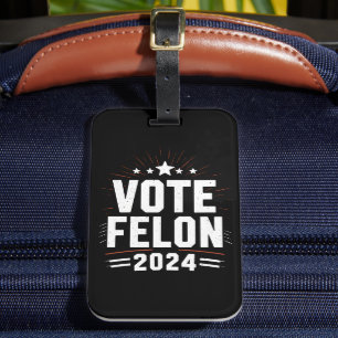 Etiqueta De Bagagem Vote Criminoso Trump 2024 Eleição Divertida Voto 